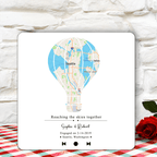 Custom Map with Hot air balloon Music Fridge Magnet