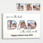 Dad Photo Collage Canvas - Personalized Customized Canvas - Personalized Father’s Day Canvas