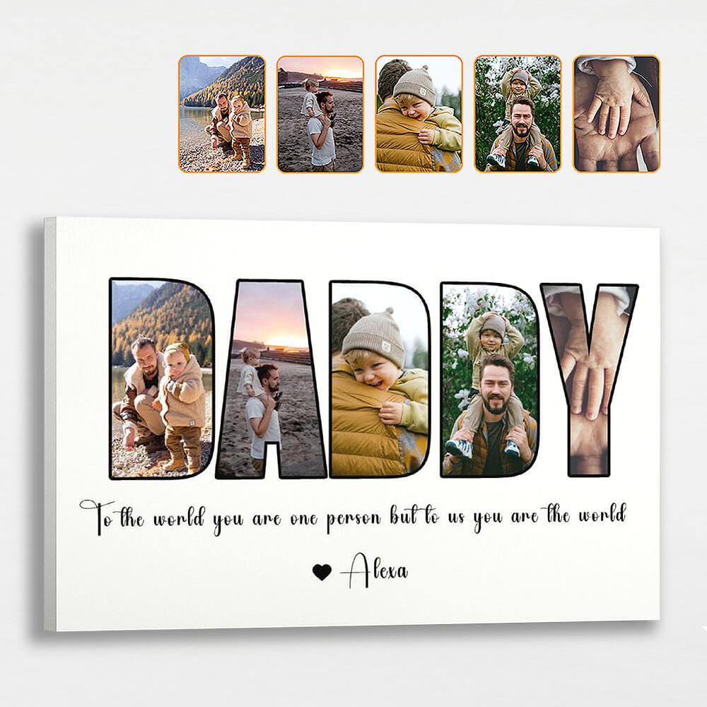 Dad Photo Collage Canvas - Personalized Customized Canvas - Best Father's Day Canvas Ideas