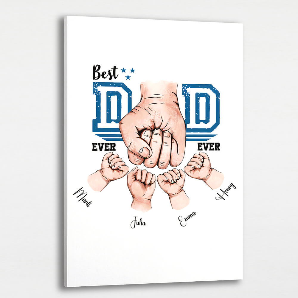 Best Dad Ever Canvas - Personalized Customized Canvas - Gift for Father's Day