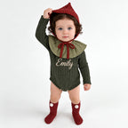 Personalised Baby Knit Romper with Embroidered Name