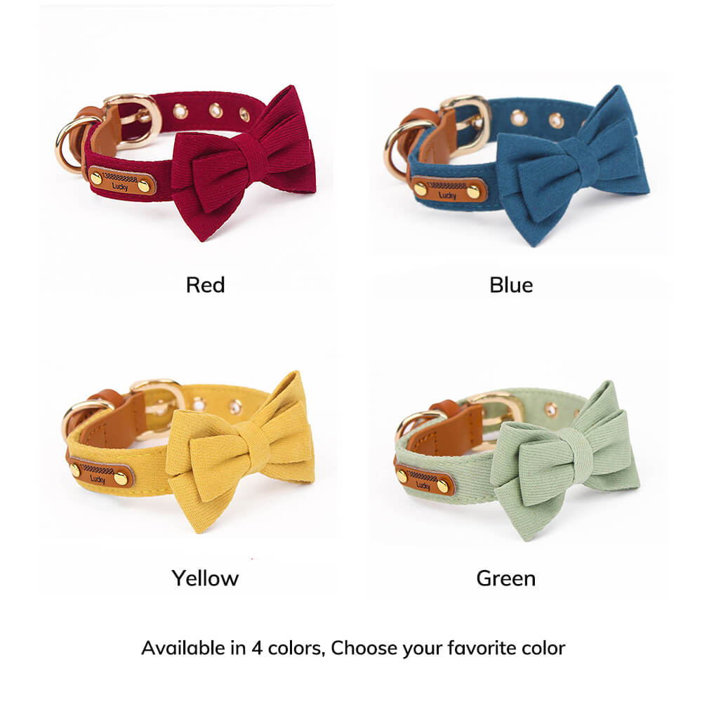 Layered Bow Tie Collar with Nameplate