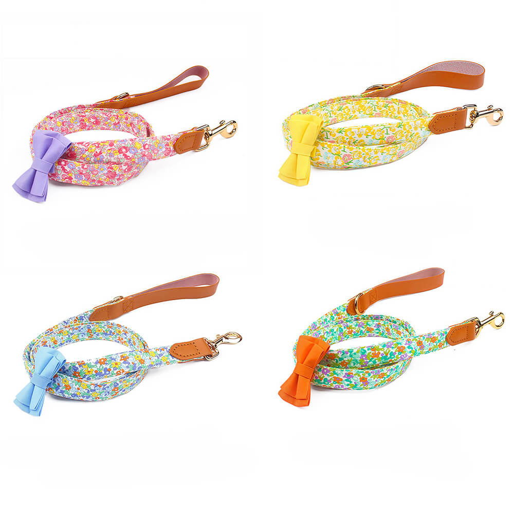 Floral Bow Tie Collar with Nameplate