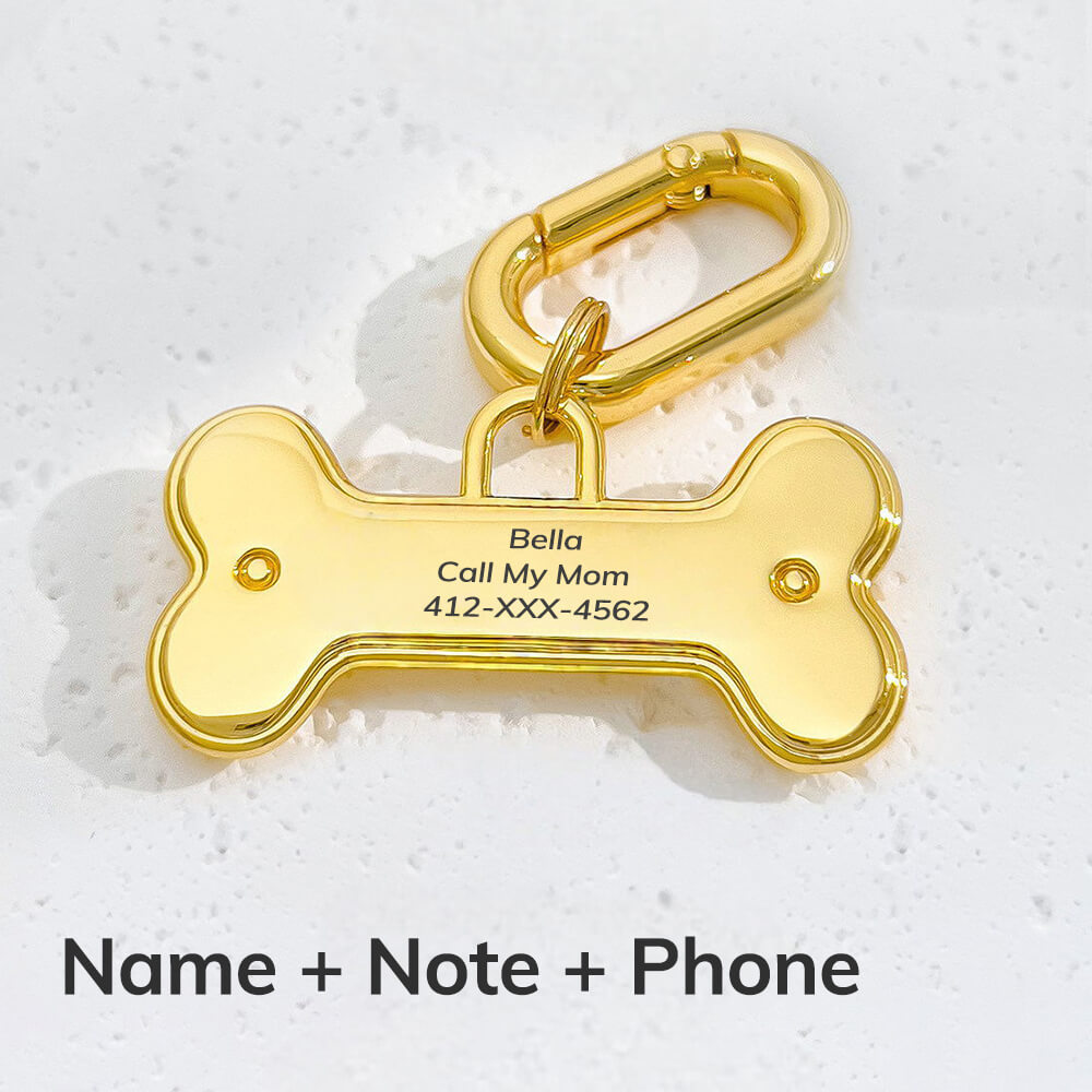Bone-Shaped Engraved Pet ID Tag