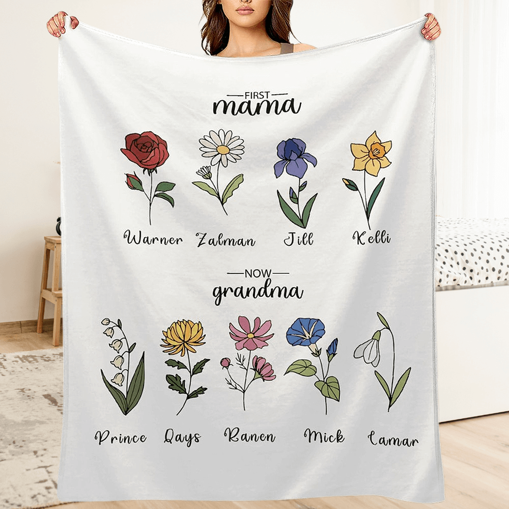 First Mom Now Grandma Blanket