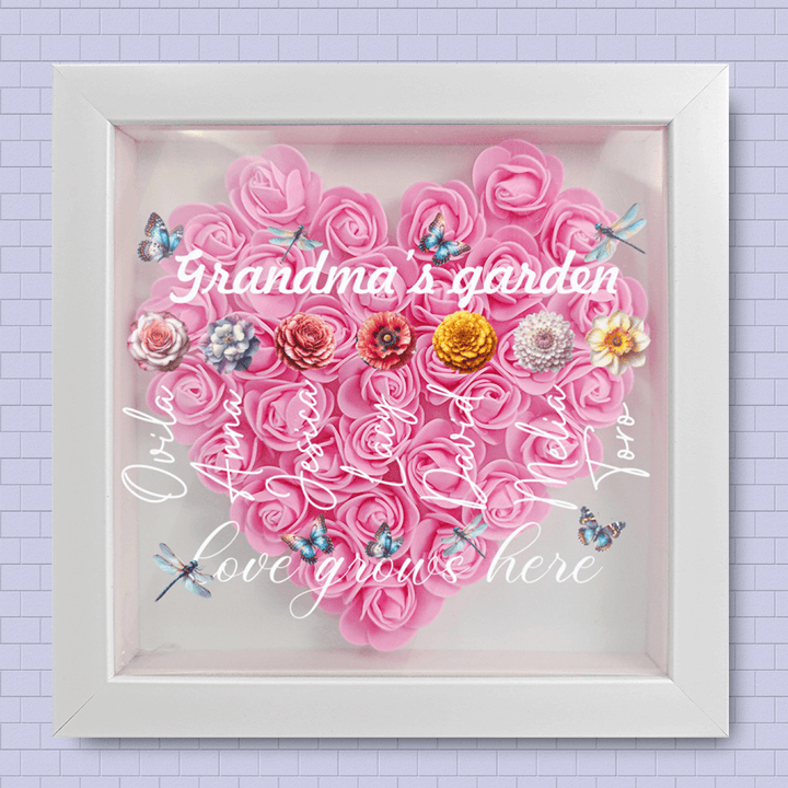 Custom Flower Shadowbox with Names