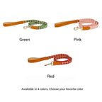 Elegant Plaid Bow Tie Collar with Nameplate