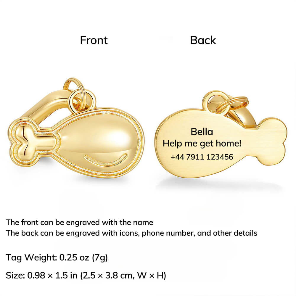 Chicken Leg Engraved Pet ID Tag