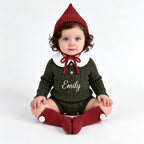 Personalised Baby Knit Romper with Embroidered Name