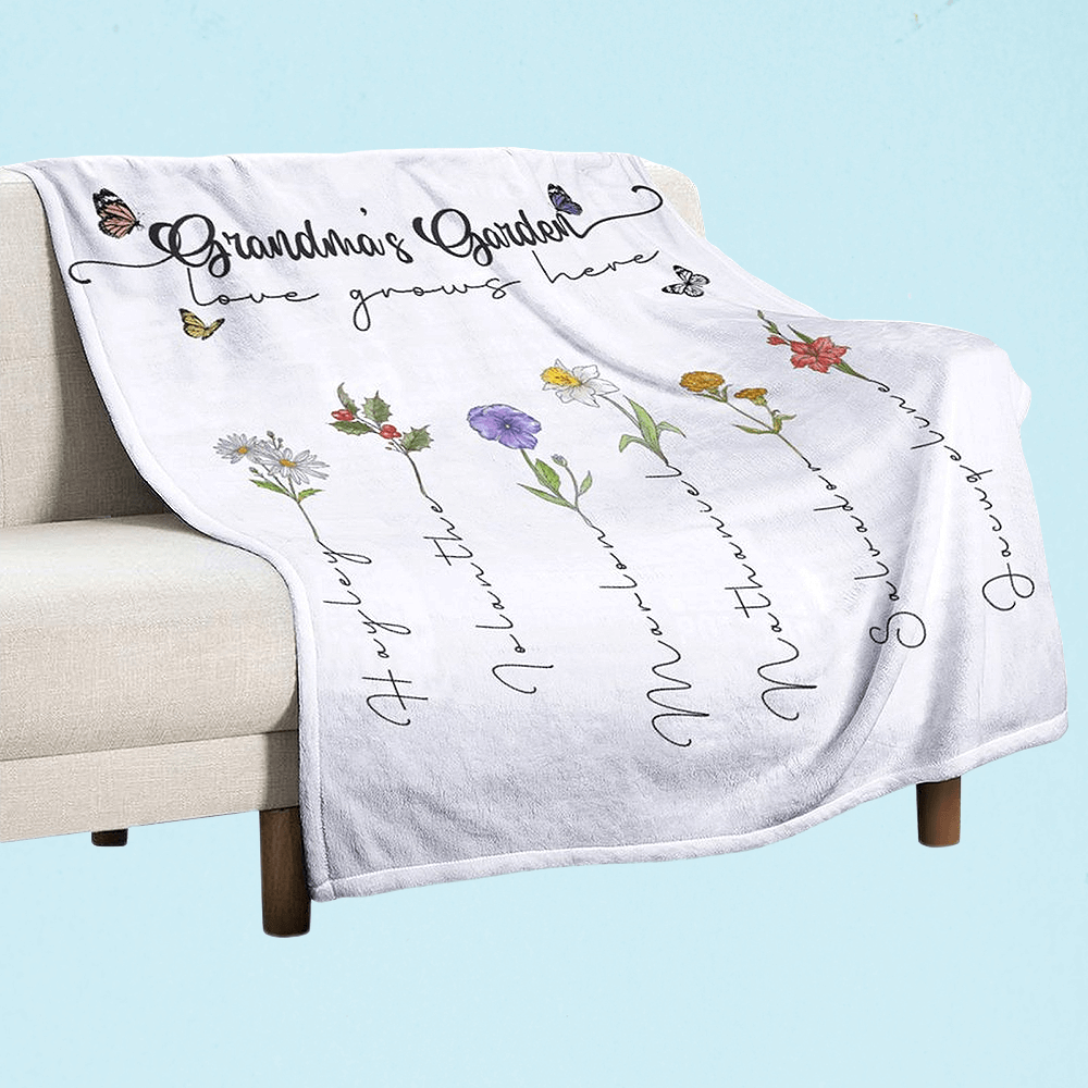 blanket with grandkids names