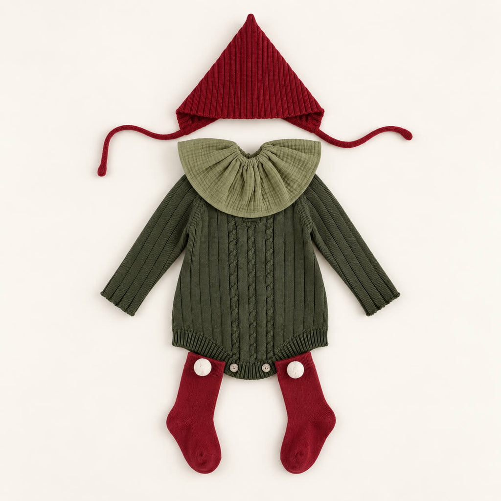 Personalised Baby Knit Romper with Embroidered Name
