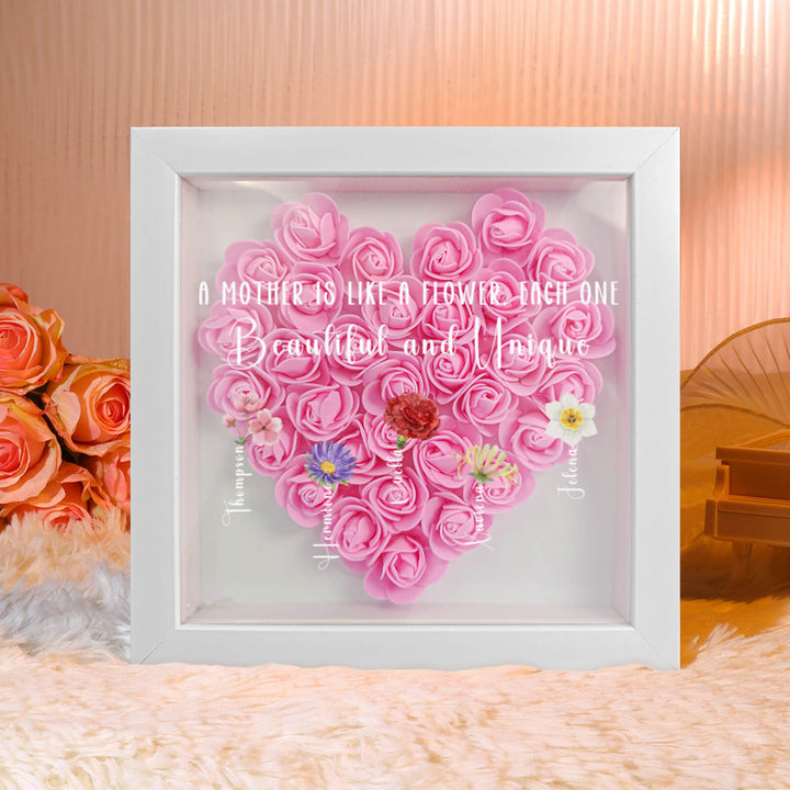 Rose shadow box with name