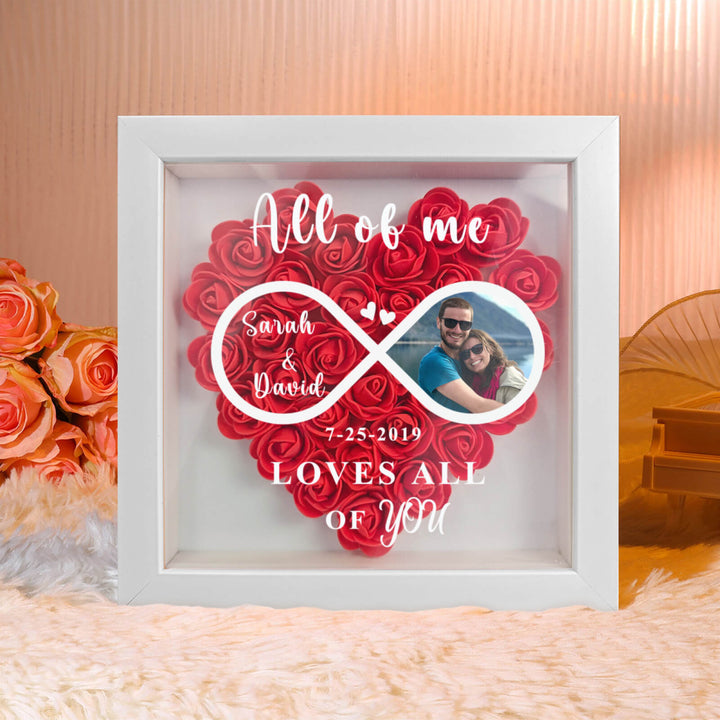 Personalized flower heart shadow box for her