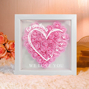 Personalized Mom Flower Shadow Box with Kids Name