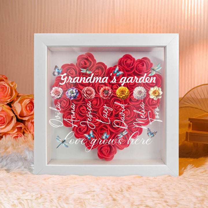 Custom Flower Shadowbox with Names