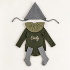 Personalised Baby Knit Romper with Embroidered Name