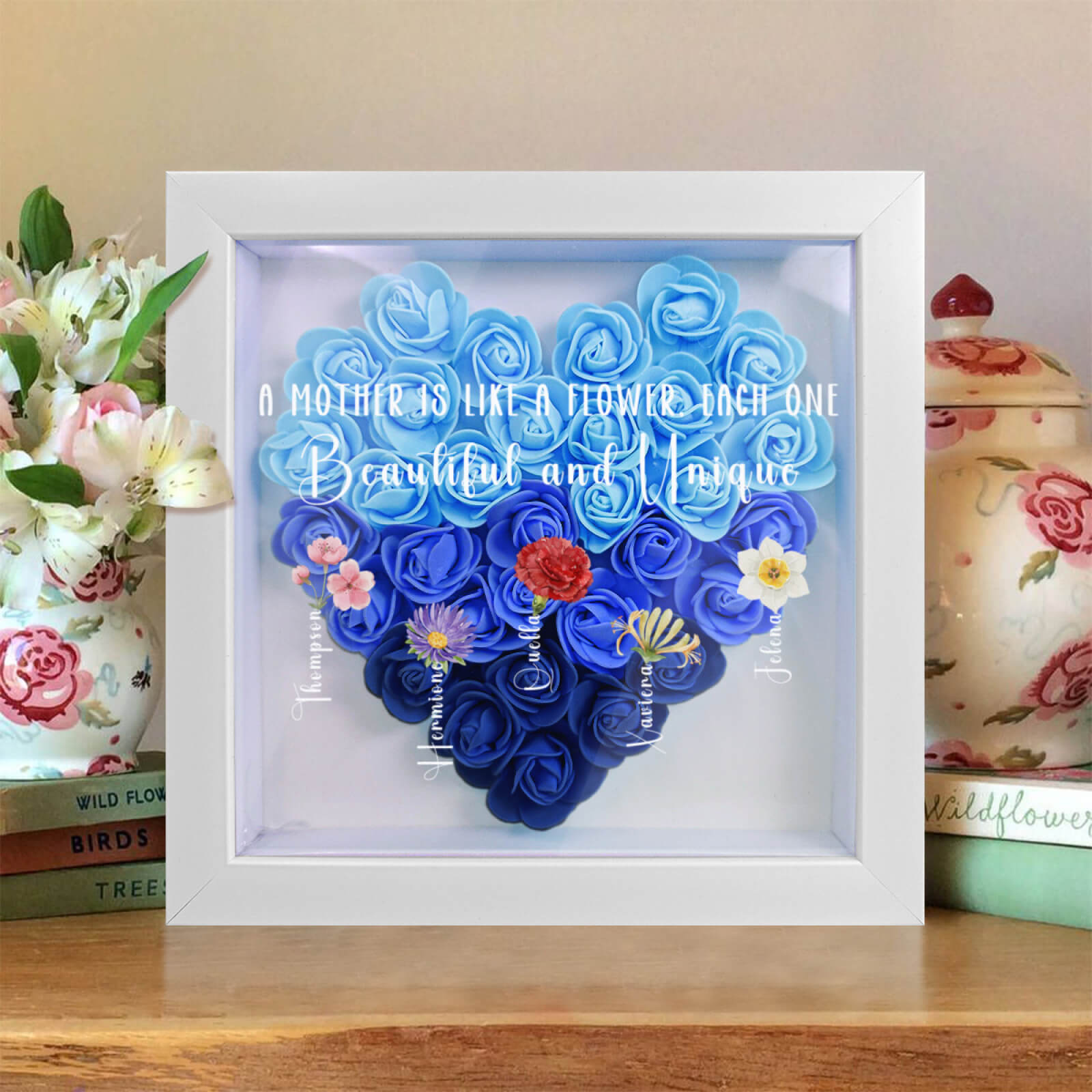 Rose shadow box with name
