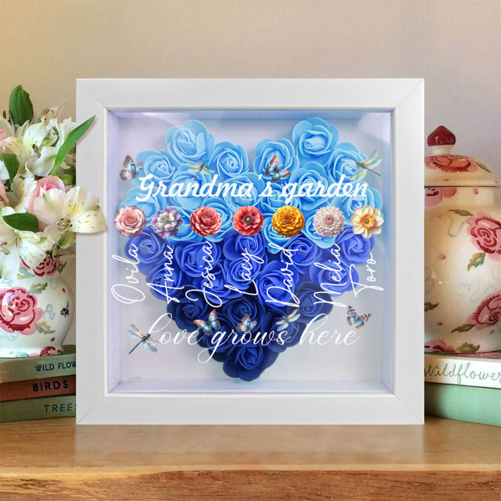 Custom Flower Shadowbox with Names