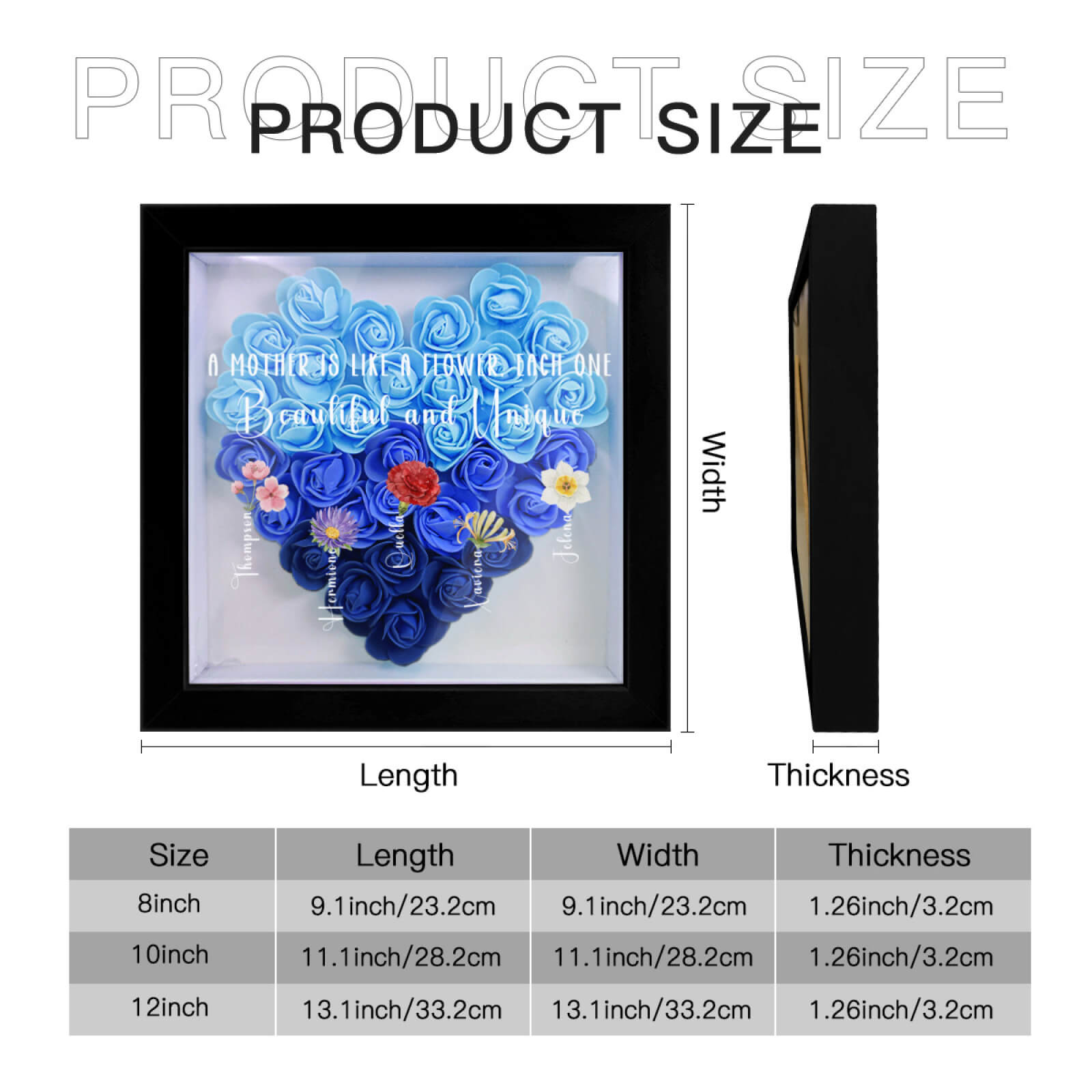 Rose shadow box with name