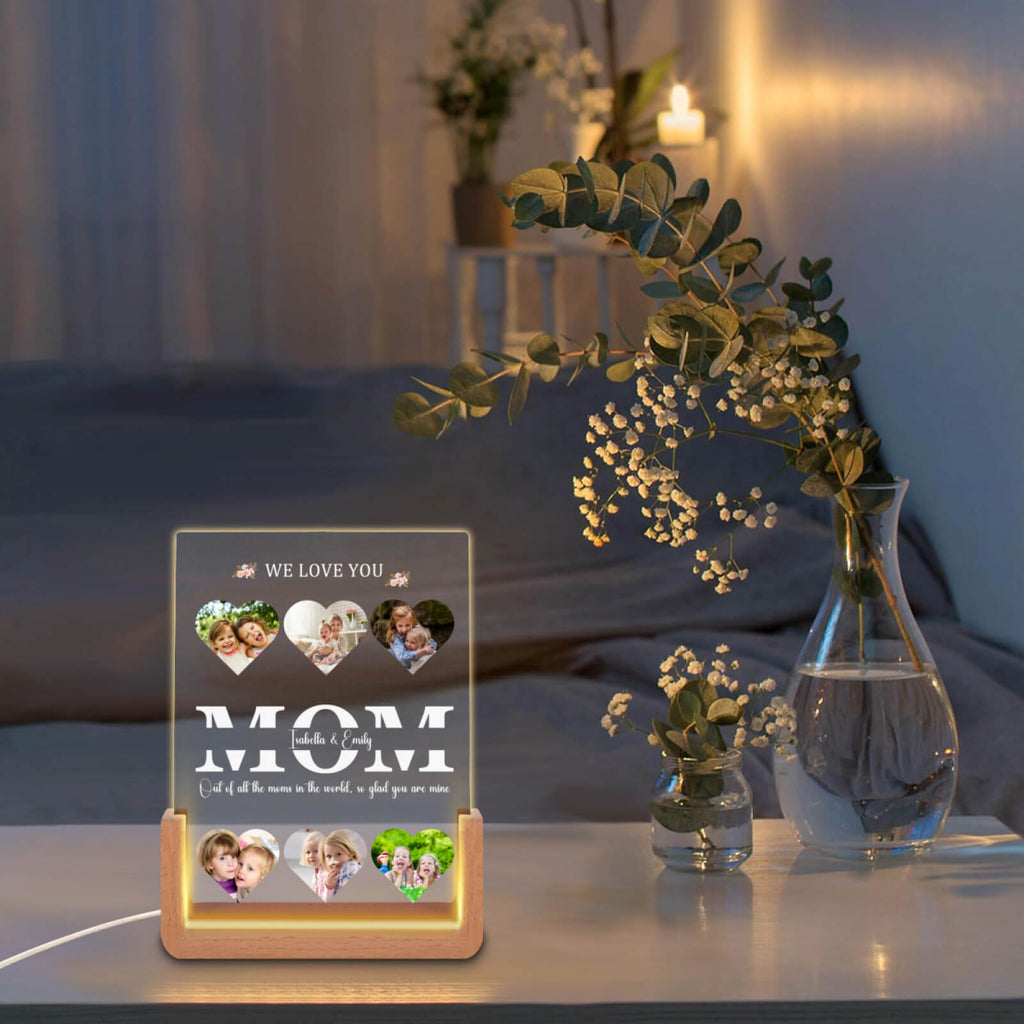 We Love You Mom - Customized Personalized 3D LED Light - Mother's Day Gift, Gift for Mom