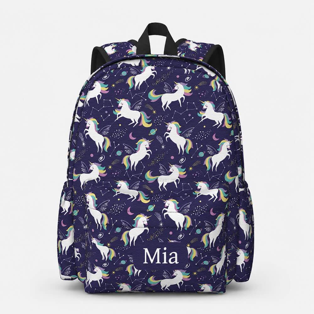 Unicorn Blue Starry Night Backpack