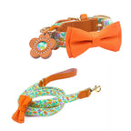 Floral Bow Tie Collar with Nameplate