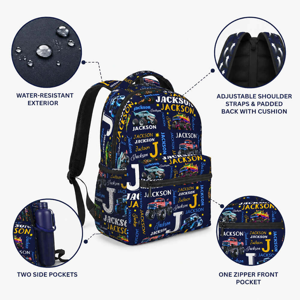 Monster Truck Kids Backpack