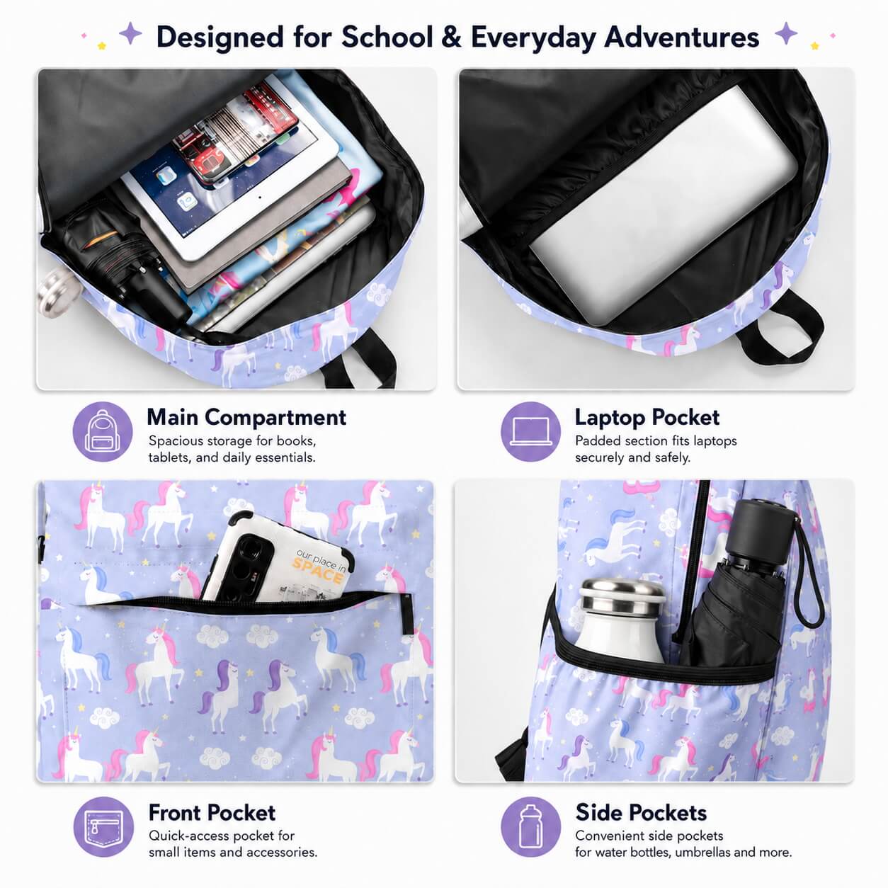 Unicorn Backpack School Bag