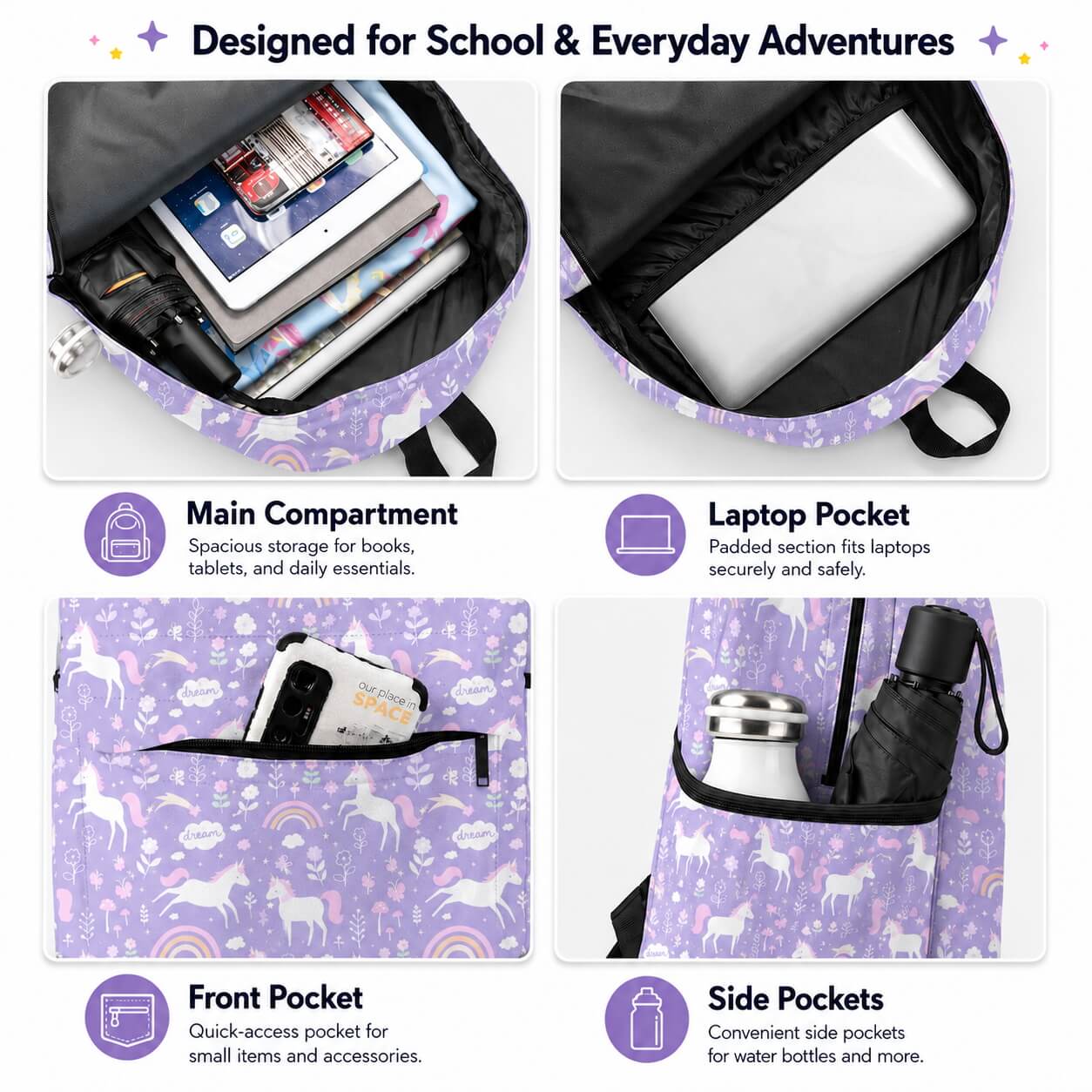 Unicorn Lavender Backpack
