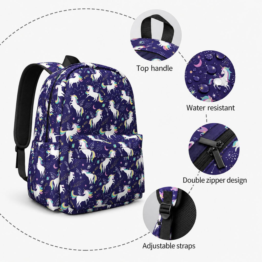 Unicorn Blue Starry Night Backpack