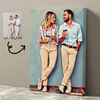 Custom Vector Portrait from Photo - Personalized Customized Canvas – Memorial Gift for Family