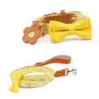 Floral Bow Tie Collar with Nameplate