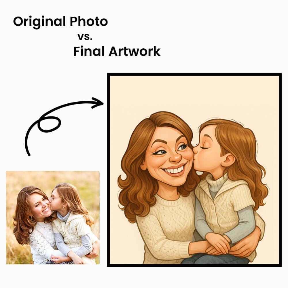 Create Custom Caricature Portrait – Turn Your Photo into Fun Artwork - Unique Gift for Lovers