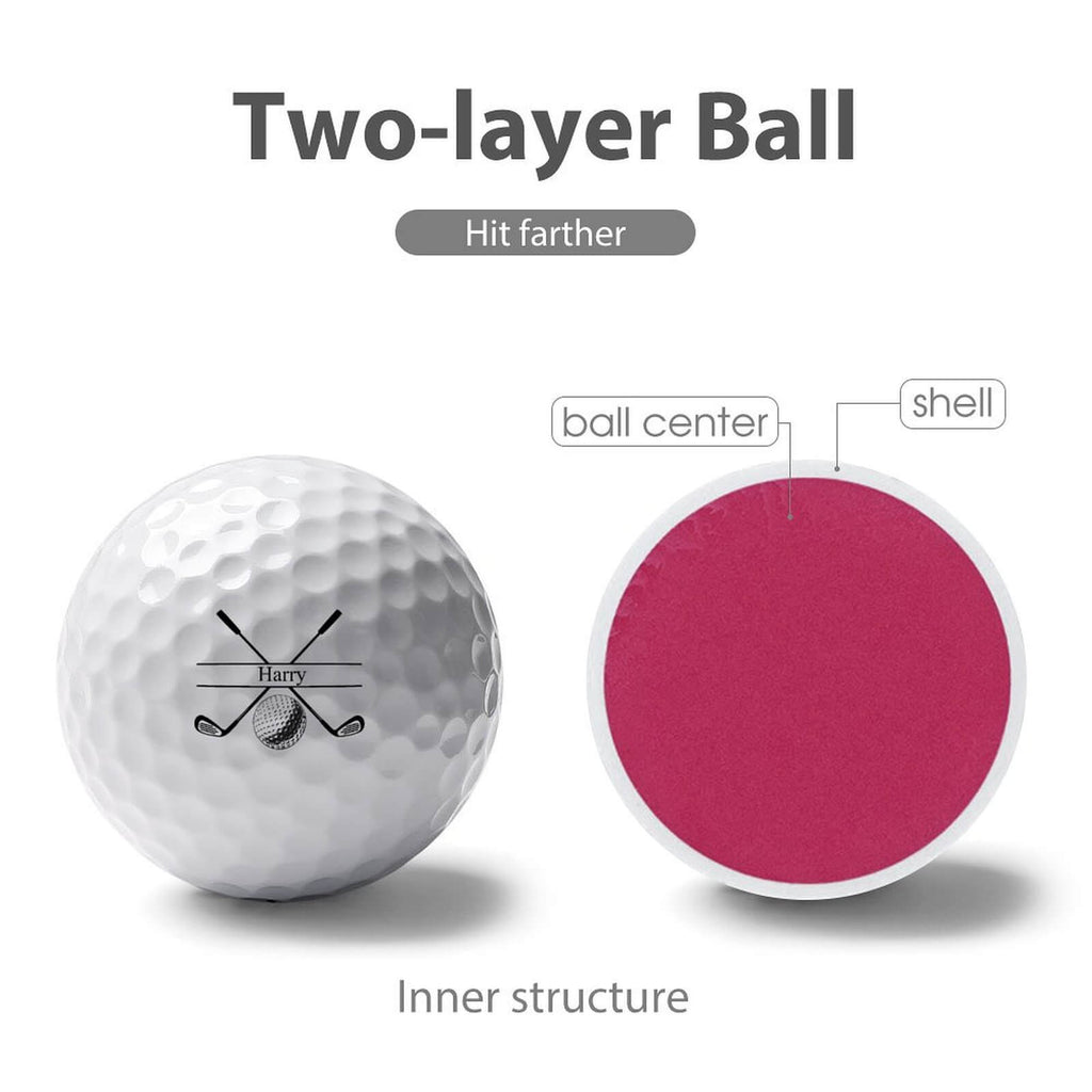 Custom Text Golf Ball with Golf Club- Personalised Custom Golf Ball - Gifts For Men, Fathers Day Gift