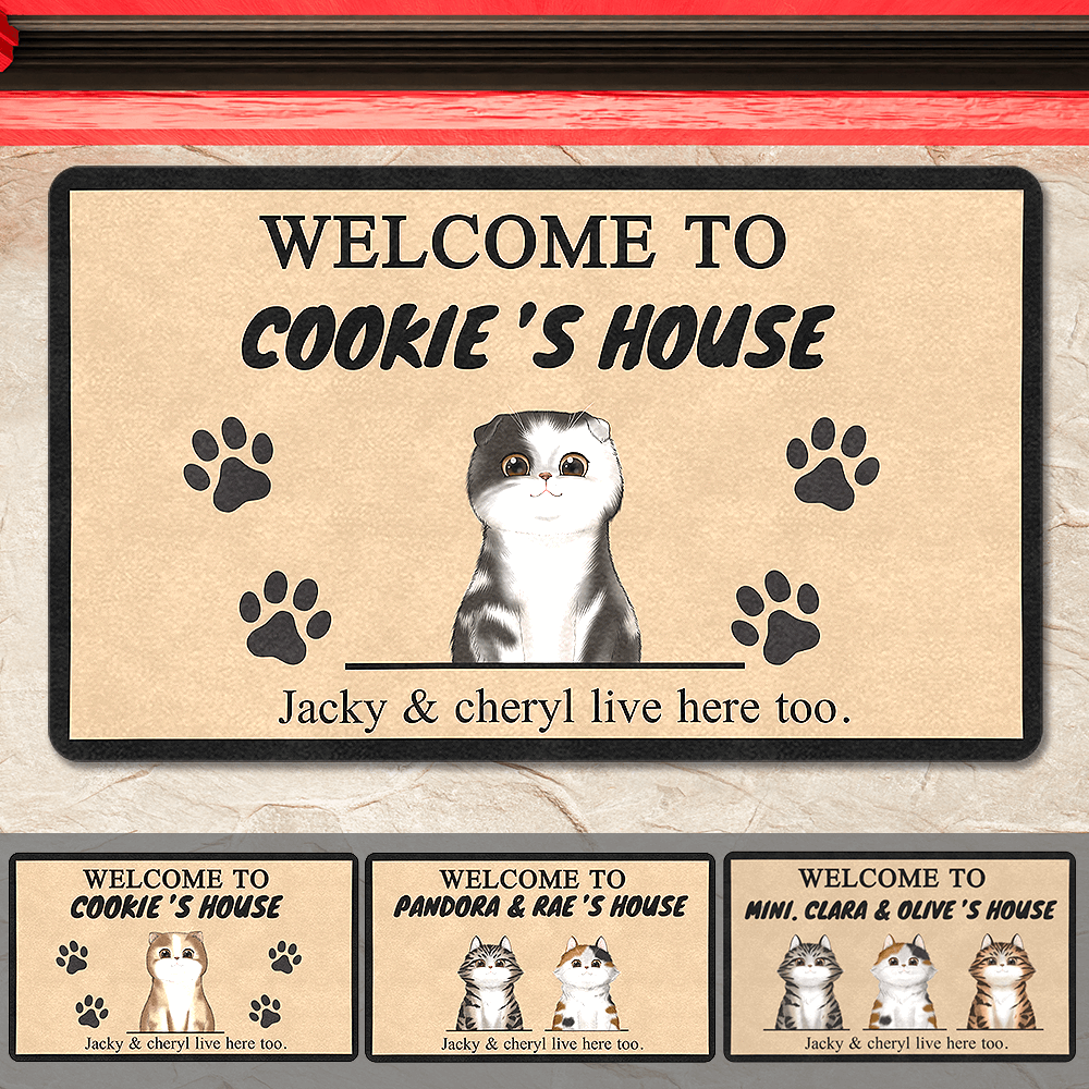 Welcome To XX'S House - Custom Cat Doormat
