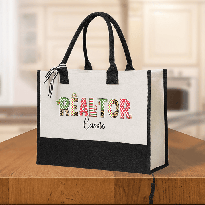 custom realtor tote bag