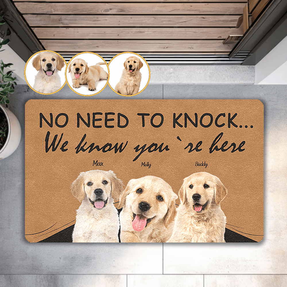 Custom Dog Doormat No Need to Knock the Door