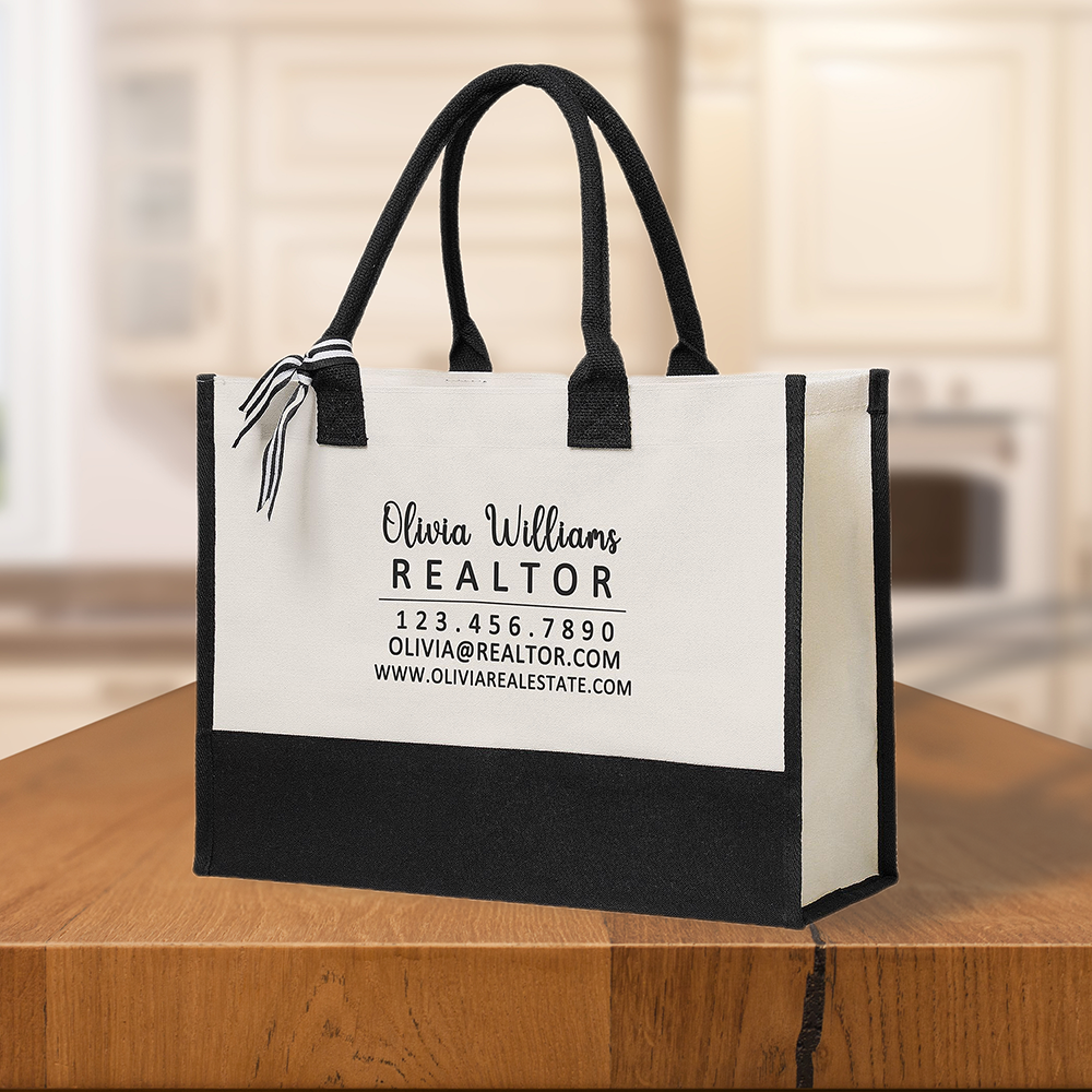Realtor Tote Bag Personalized Business Tote Bag Custom Real Estate Agent Gift
