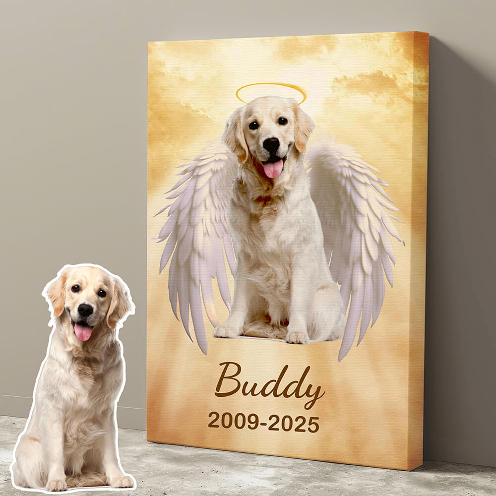 Custom Pet Memorial Canvas – Remembrance Portrait from Photo - Memorial Gift For Pet Lovers