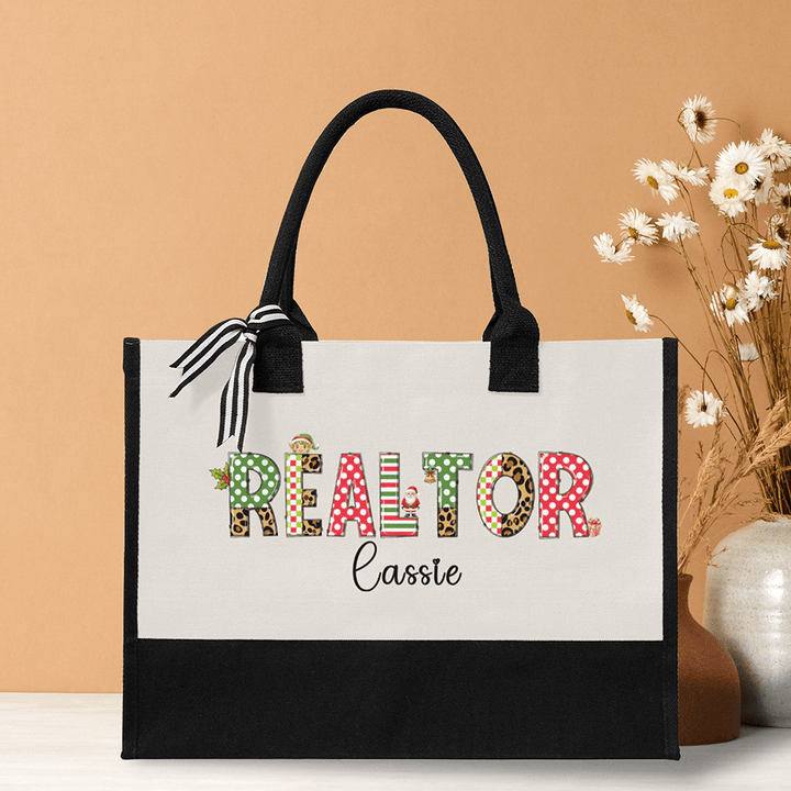 custom realtor tote bag