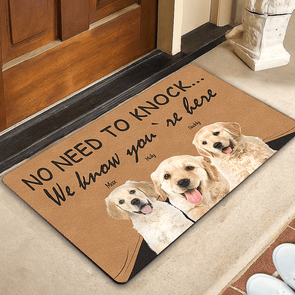 Custom Dog Doormat No Need to Knock the Door