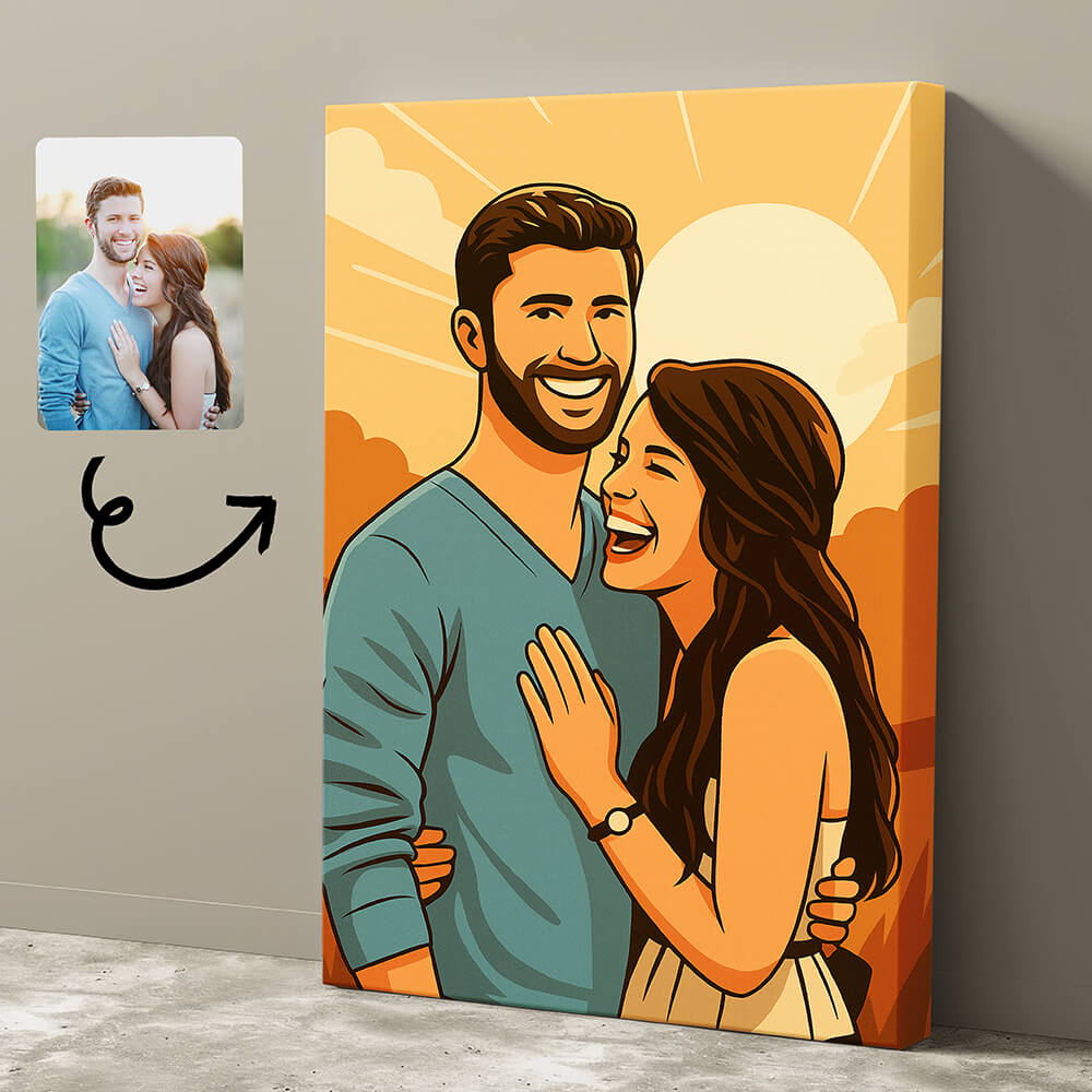 Custom Family Vector Art - Custom Family Vector Art Canvas – Turn Your Family Photo into a Unique Digital Masterpiece - Gift for Lovers