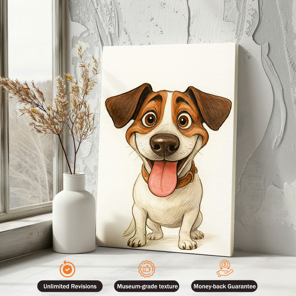 Custom Pet Caricature Portrait – Turn Your Photo into Fun Artwork - Unique Gift for Pet Lovers, Dog Lovers