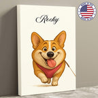 Custom Pet Caricature Canvas – Turn Your Photo into Fun Artwork - Unique Gift for Pet Lovers, Dog Lovers