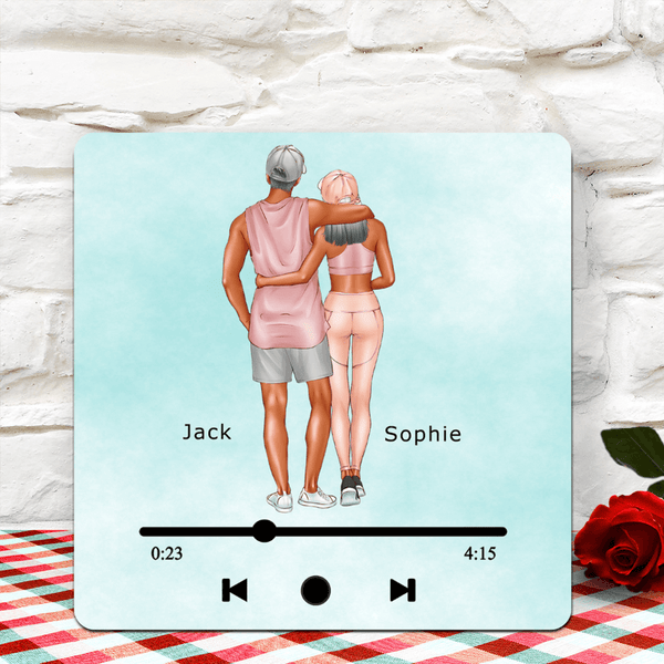 Fitness Couple Refrigerator Magnet for Valentine's Day Gift