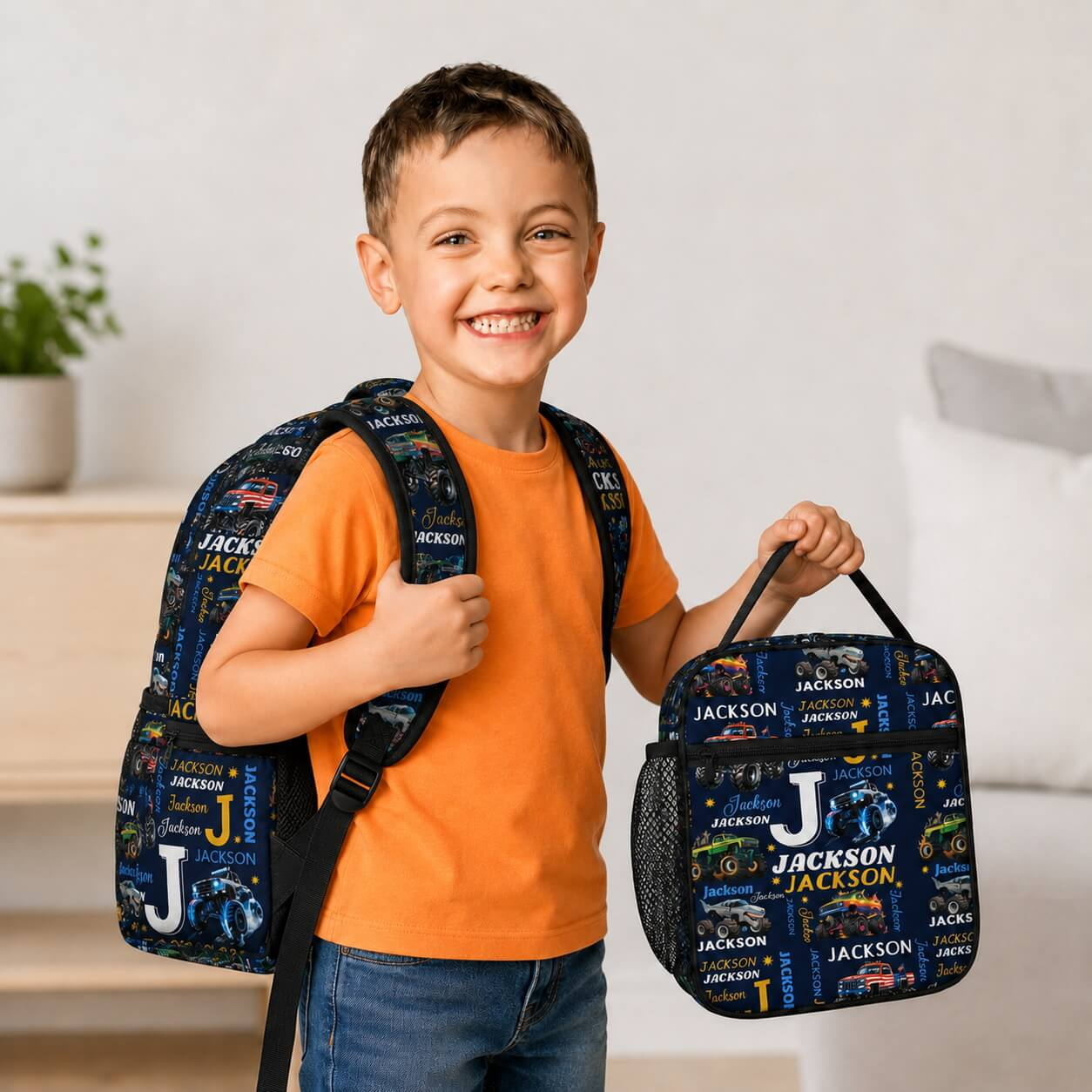 Monster Truck Kids Backpack