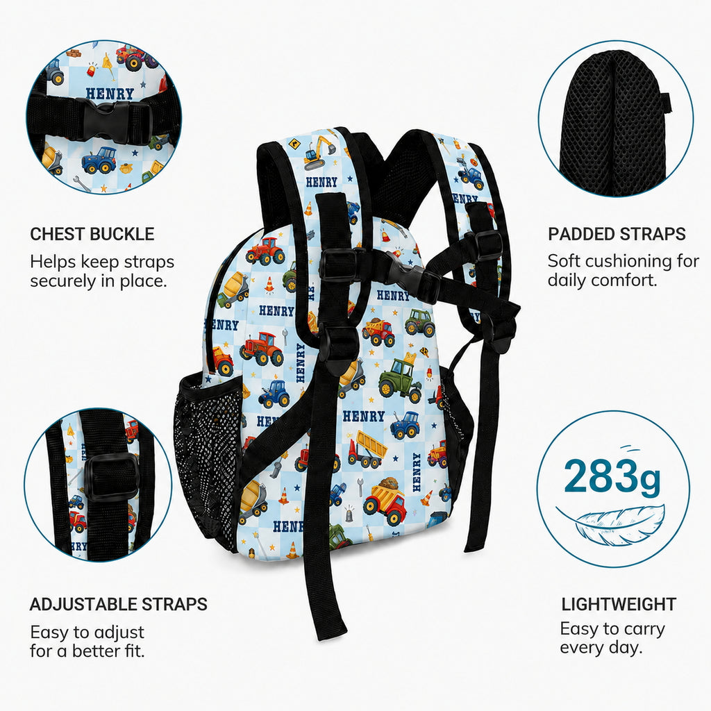 Construction Vehicle Kids Backpack