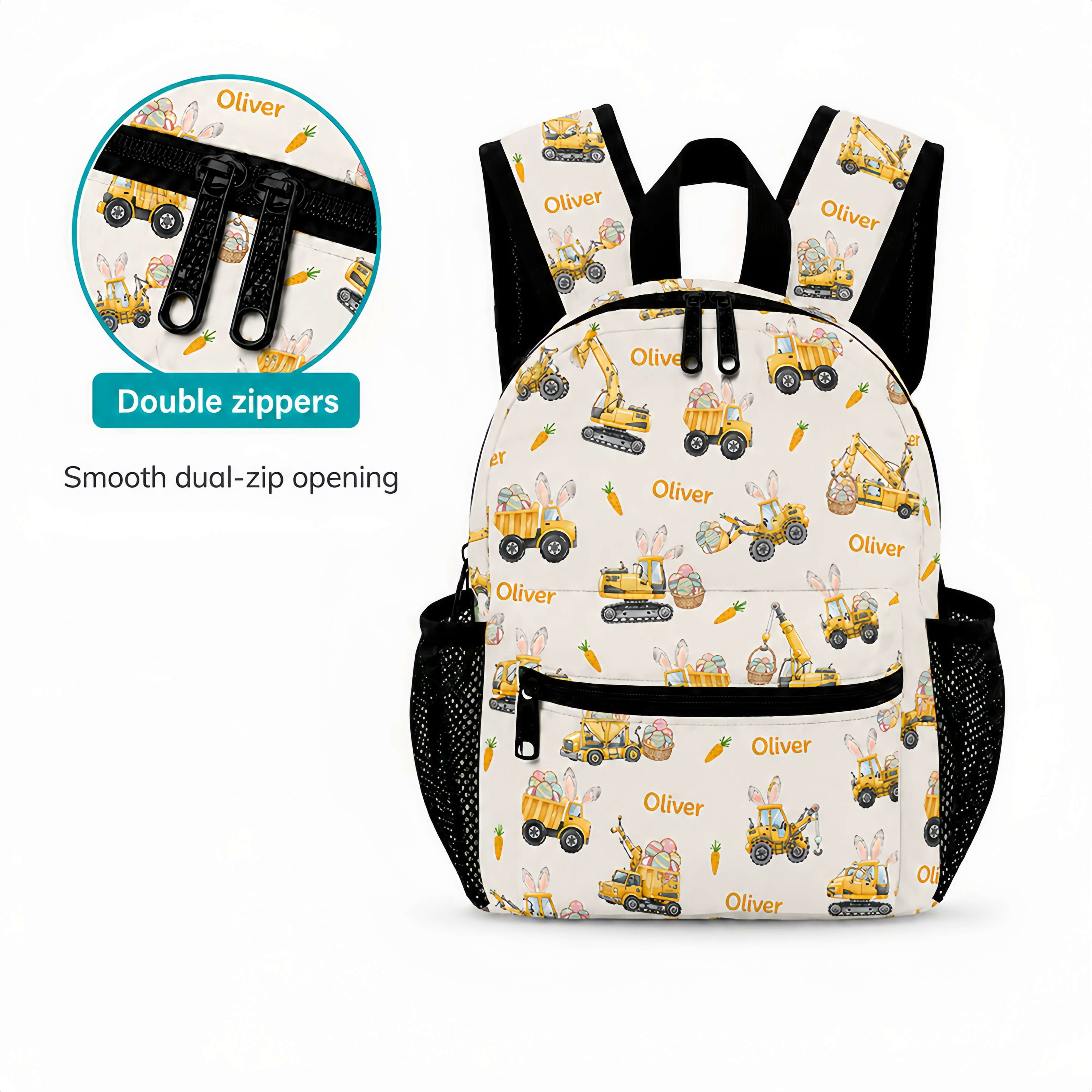 Easter Construction Trucks Kids Backpack
