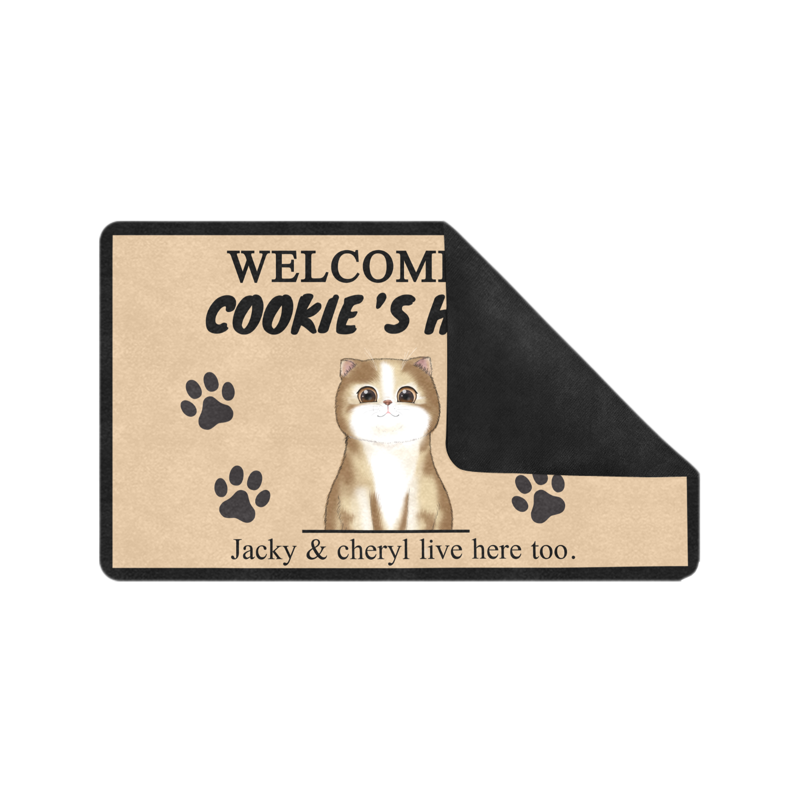 Welcome To XX'S House - Custom Cat Doormat