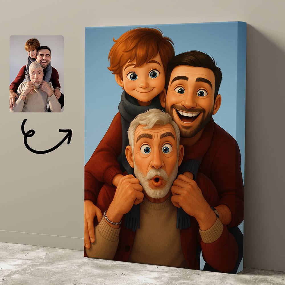 Fairy Tale-Inspired Family Canvas – Turn Your Photo into Fair Tale Style - Perfect Gift for Siblings, Loved Ones